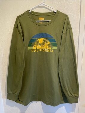 State of Mind Olive Green Crewneck Tee with Yellow Logo
